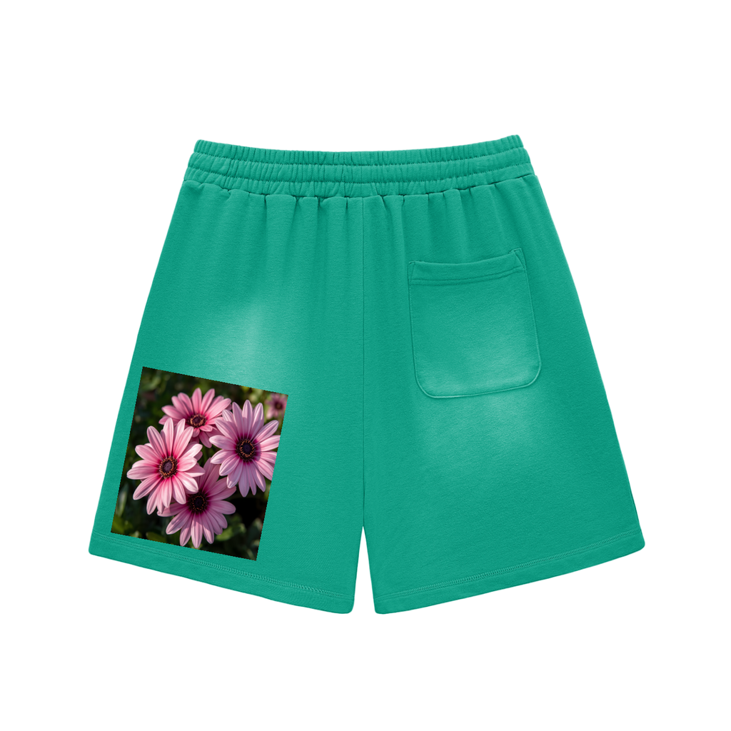 Sun Fade Raw Edge Cotton Shorts