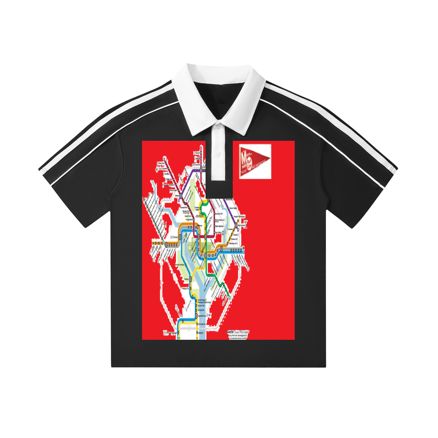 Contrast Collar Short-Sleeve Polo Shirt