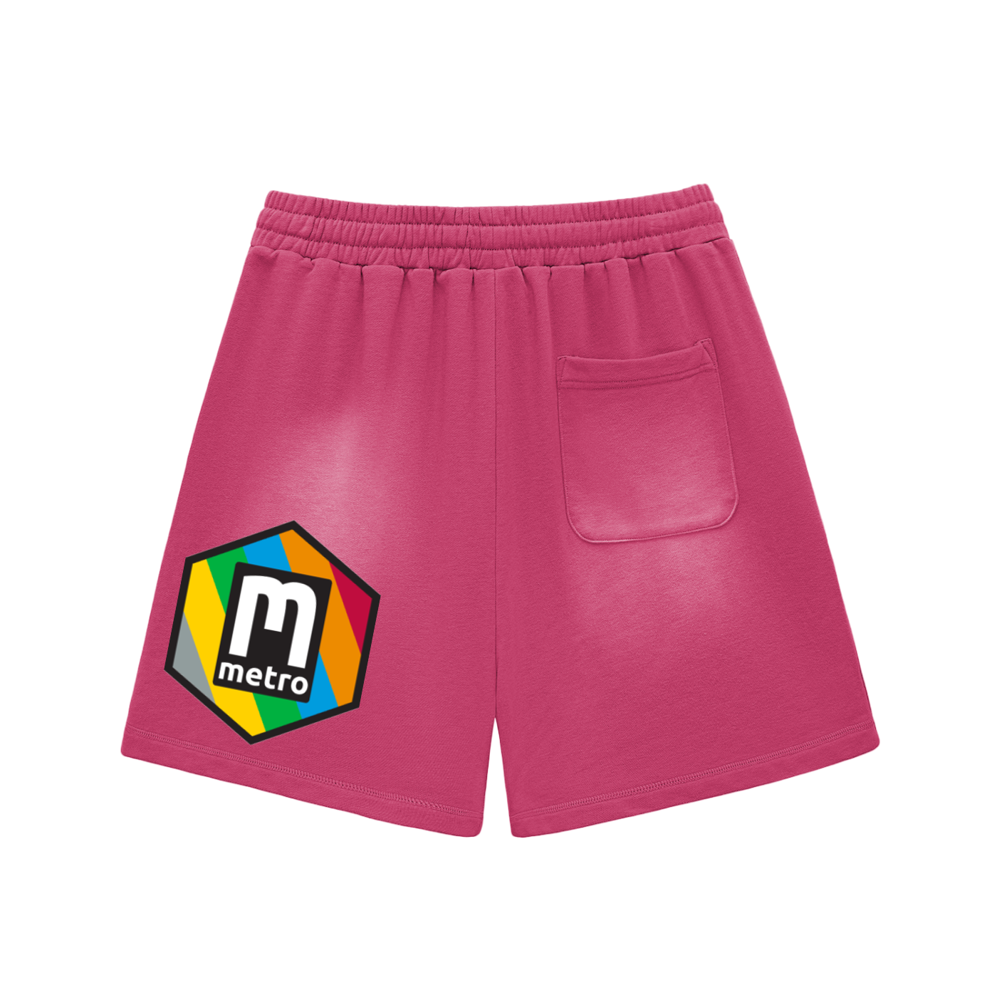 Sun Fade Raw Edge Cotton Shorts
