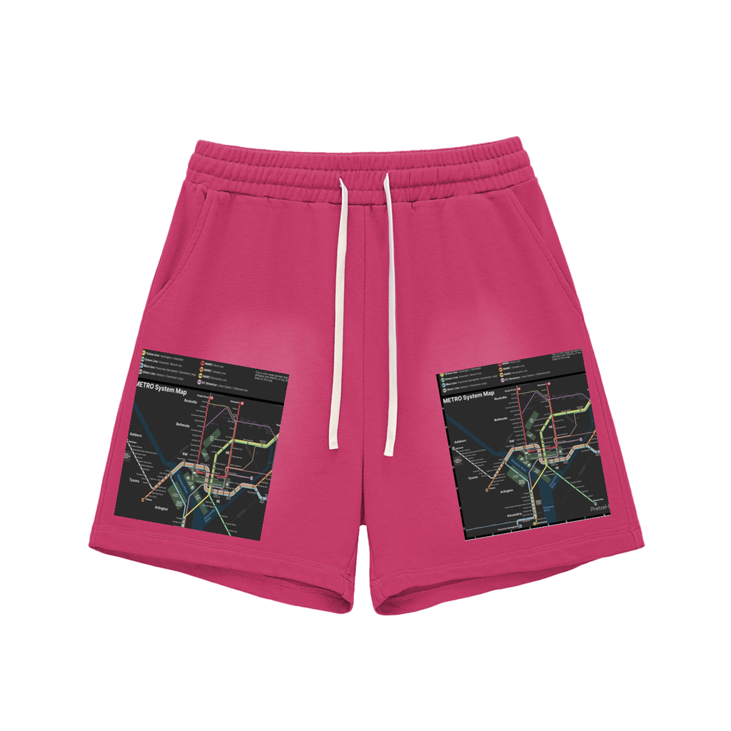 Sun Fade Raw Edge Cotton Shorts