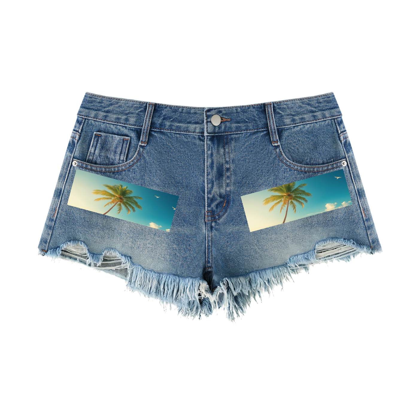 Women's Vintage Wash Raw Hem Denim Shorts