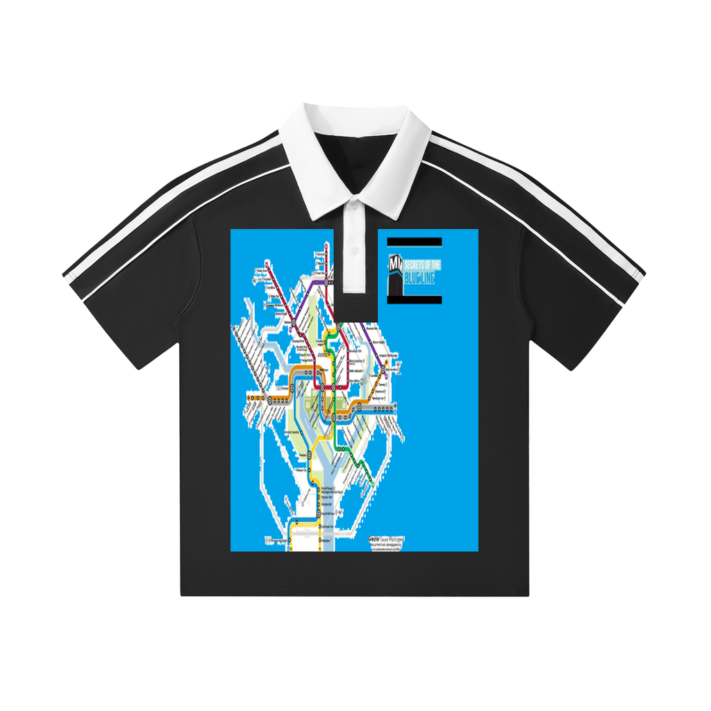 Contrast Collar Short-Sleeve Polo Shirt