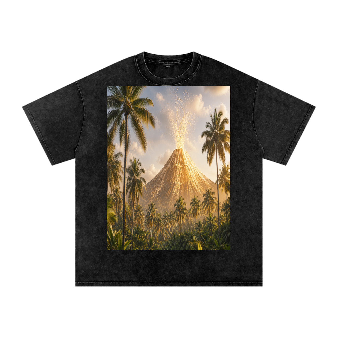 Snow Washed Oversized Cotton T-Shirt