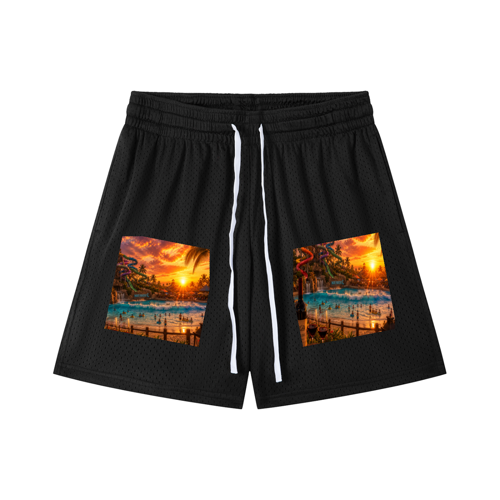 Mesh Drawstring Shorts