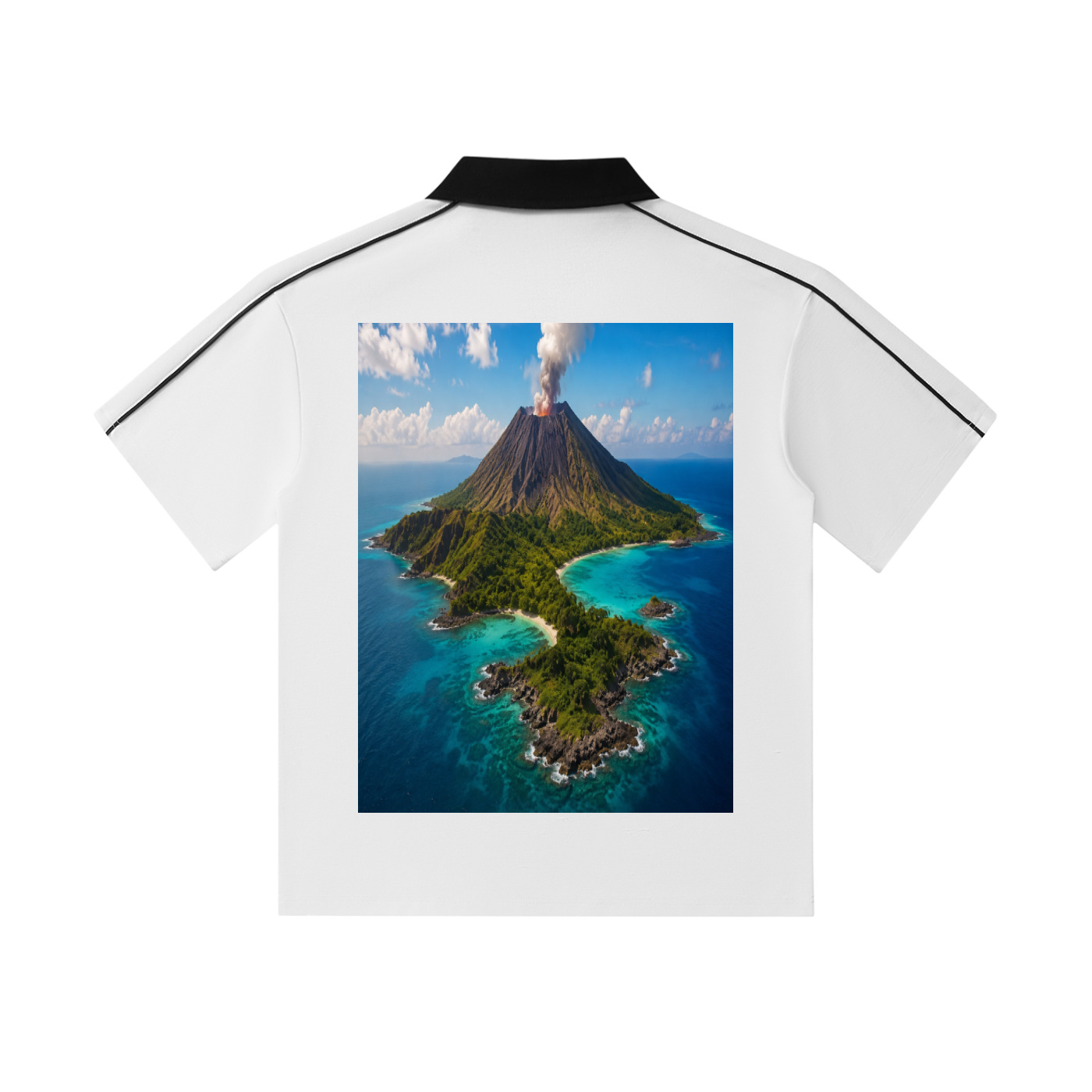 Contrast Collar Short-Sleeve Polo Shirt