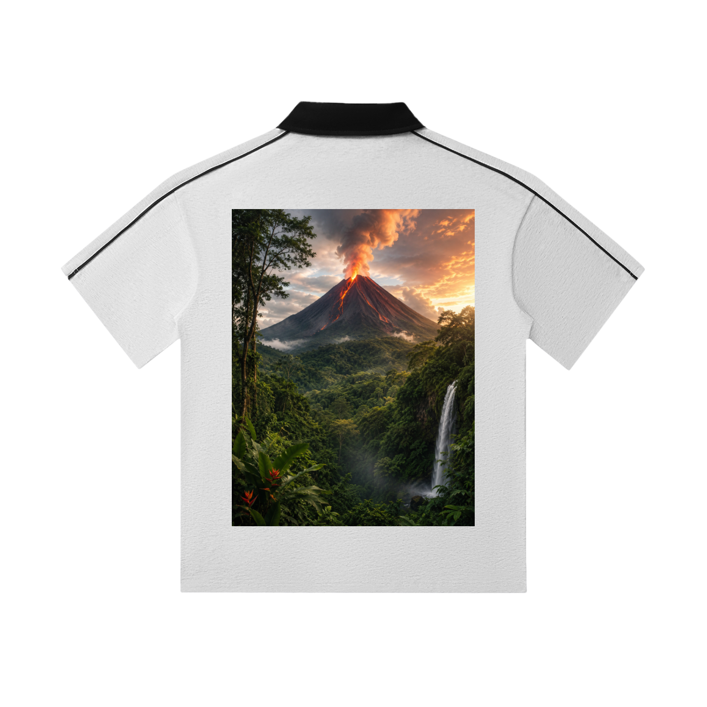 Contrast Collar Short-Sleeve Polo Shirt