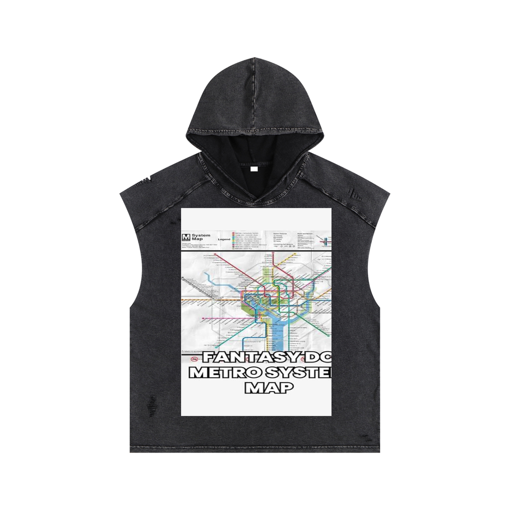 Snow Washed Boxy Hooded Tank Top